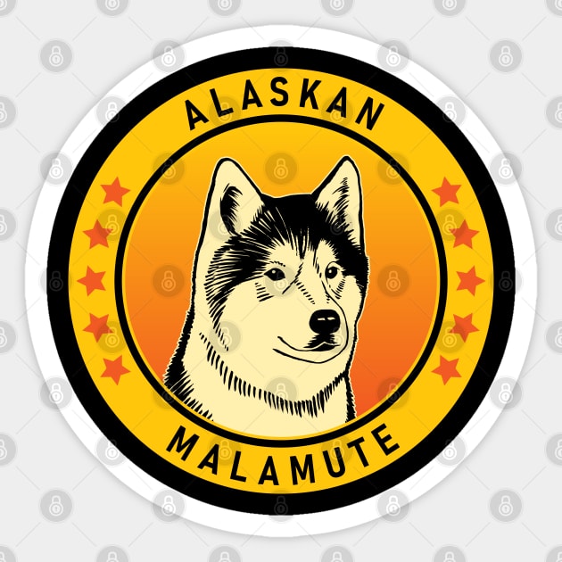 Alaskan Malamute Dog Portrait Sticker by millersye